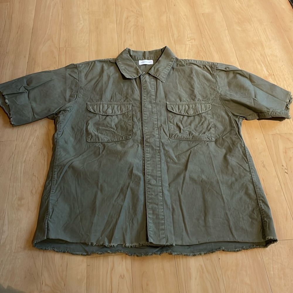 John Elliot Green Short Sleeve Utility Shirt
